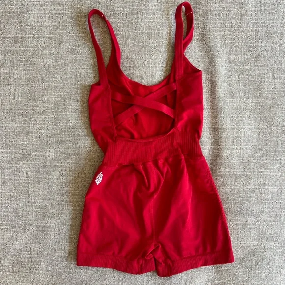 NWOT Free People Movement Good Karma Runsie – Victory Red - Picture 7 of 9